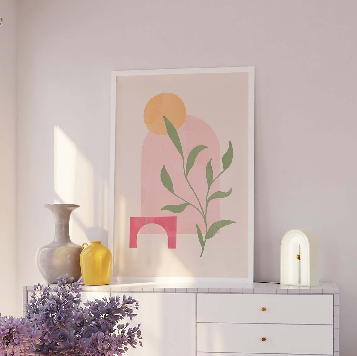 Boho Botanical Print Art Cute Botanical Wall Art Cute Trendy Wall Art - Image 4