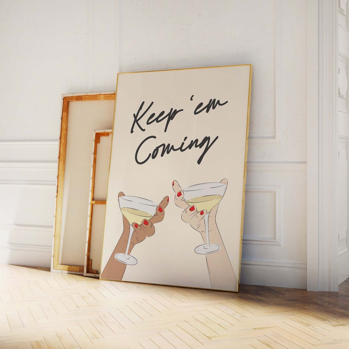 Keep Em Coming Print Art Cute Bar Car Print Cheers Cocktail Bar Art Trendy Kitchen Wall Art - Image 4