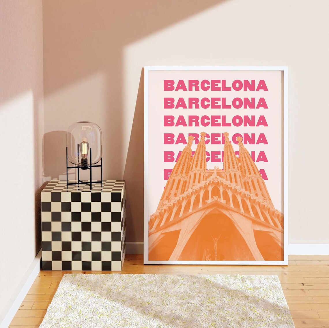 Barcelona Spain Sagrada Familia Repeat Typography Travel Poster - Image 4