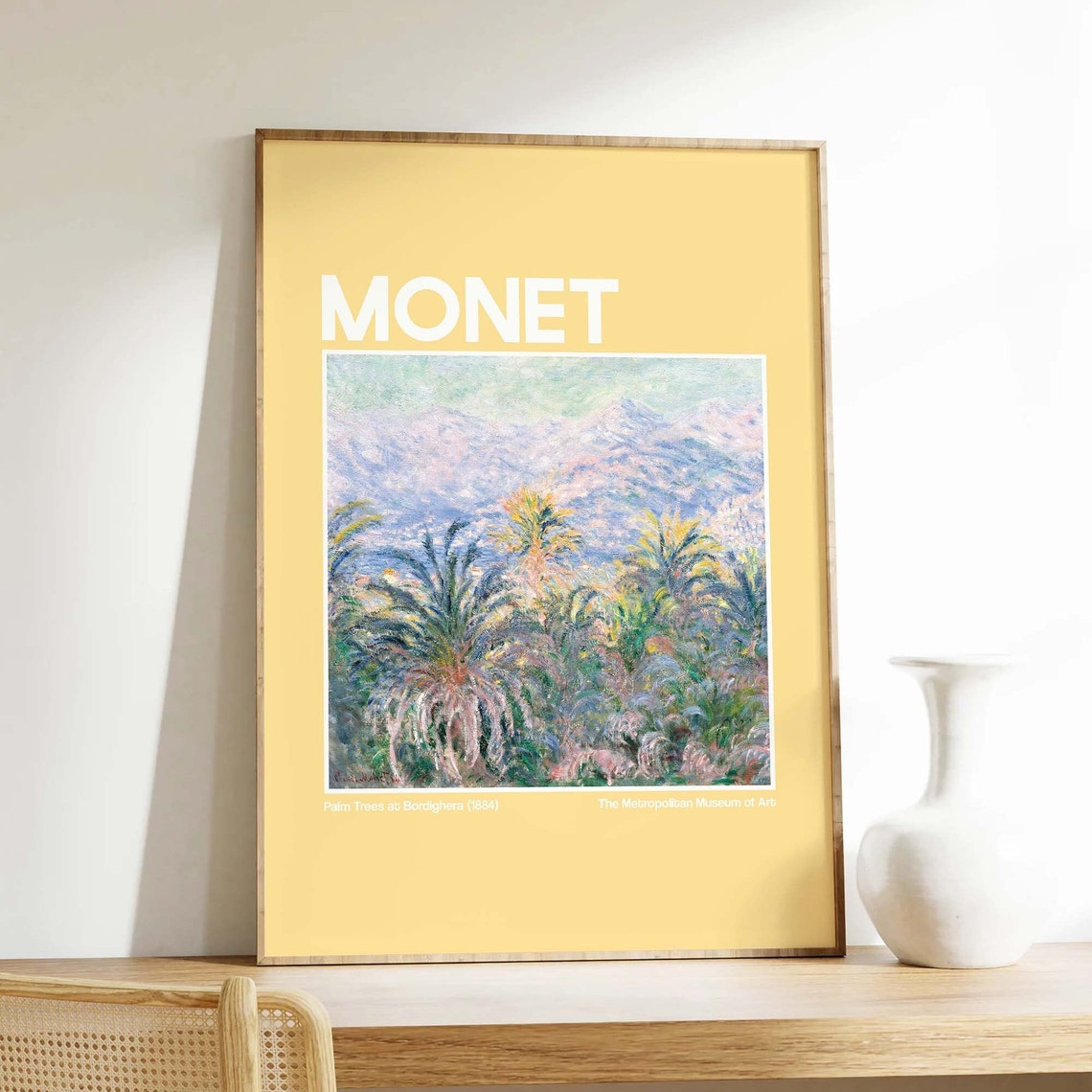 Monet Palm Trees at Bordighera Yellow Exhibition Poster Met Art - Image 3