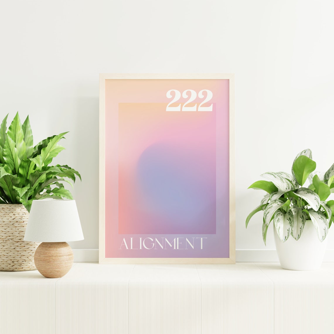 Angel Number 222 Alignment Print Art Spiritual Manifestation Gradient Aura Wall Art Cute Trendy Wall Art - Image 6