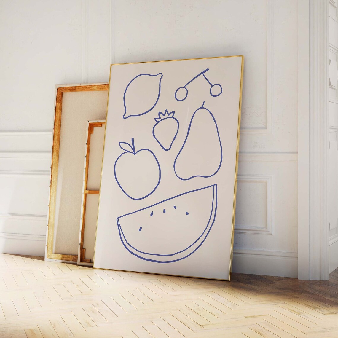 Fruit Line Art Print Art Minimal Fruit Wall Art Kitchen Art Print Cute Handdrawn Wall Art Fruit Wall Art - Image 2