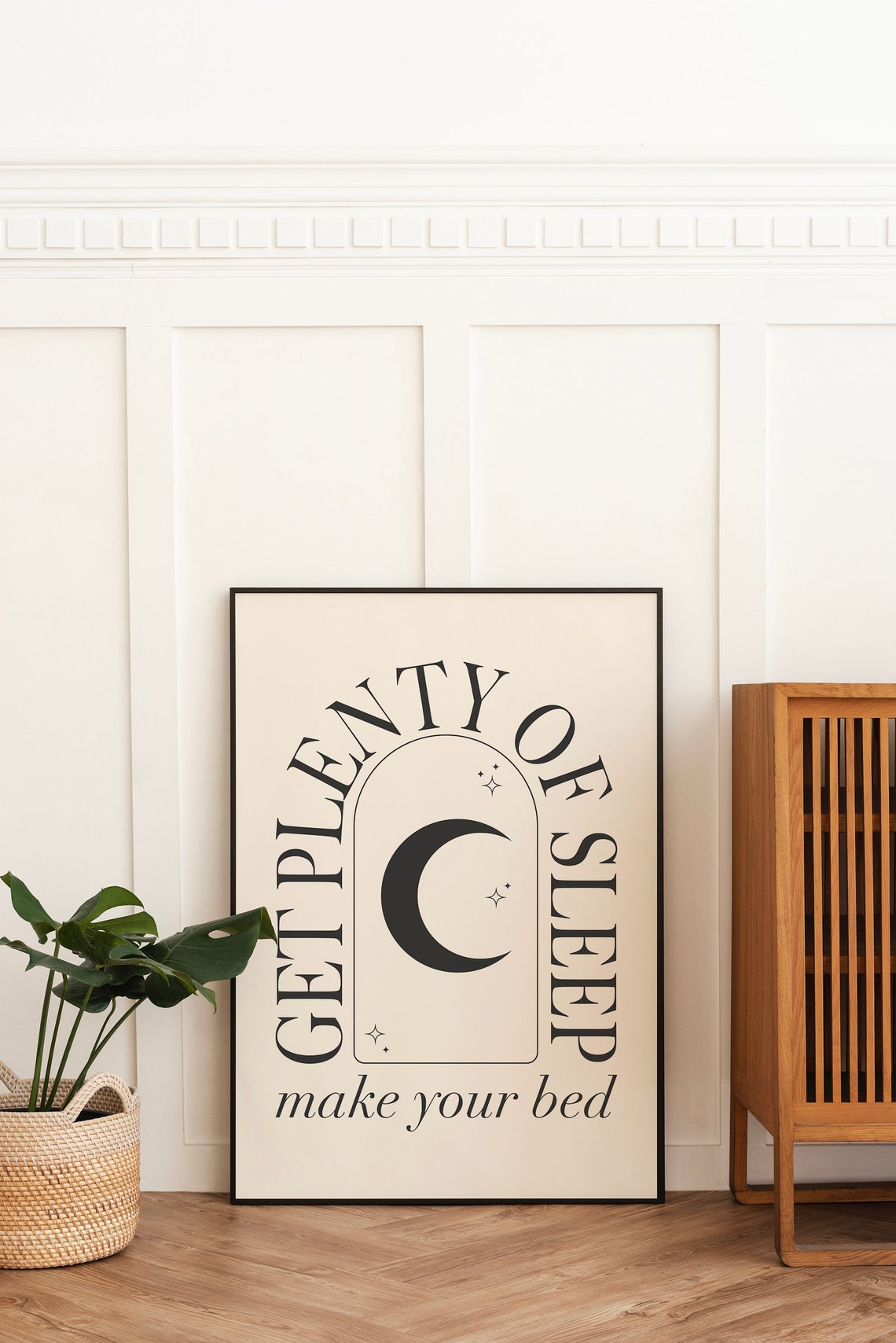 Get Plenty Of Sleep Make Your Bed Moon Night Quote Art Poster - Image 5
