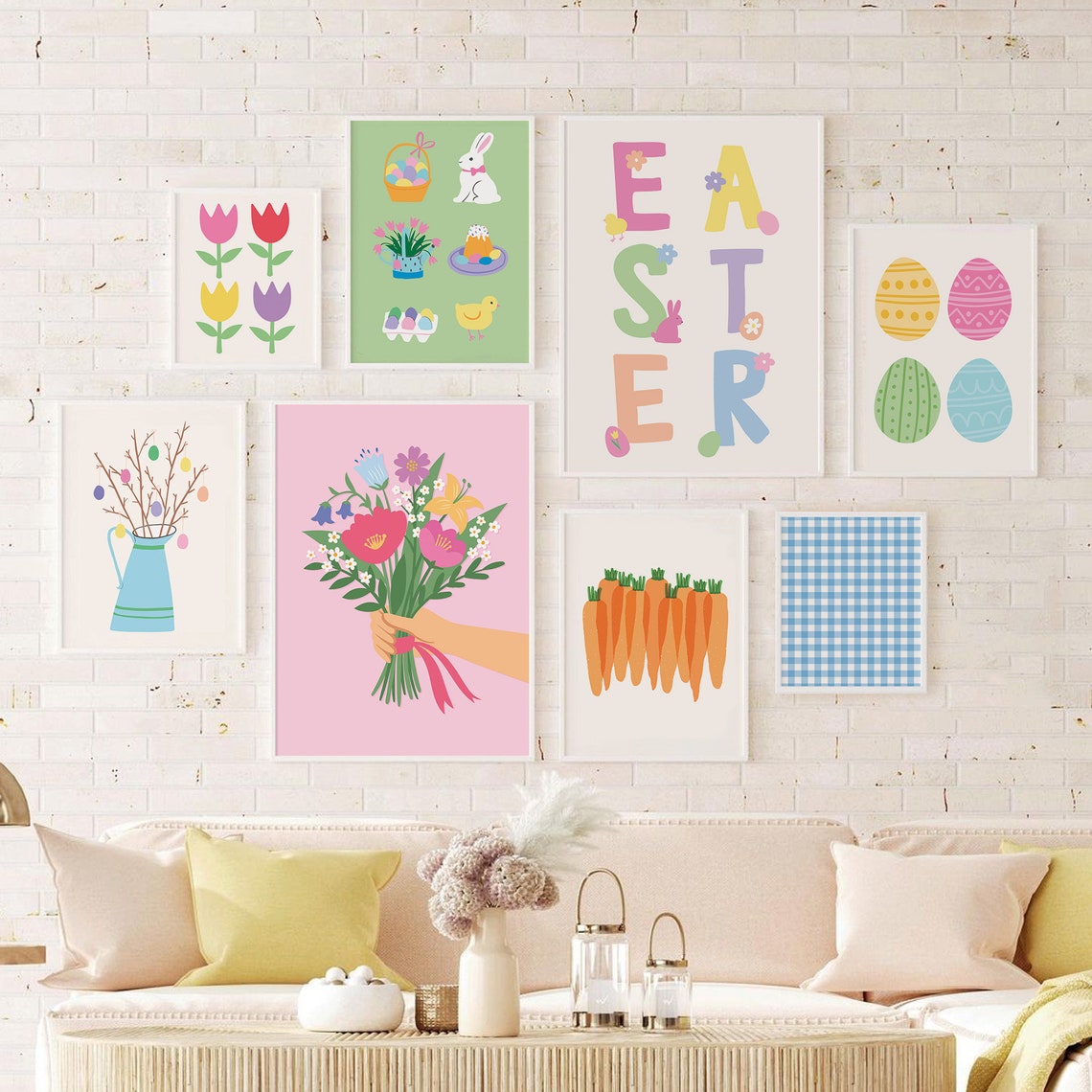 Easter Gallery Wall Art 10 Printables Cute Spring Art Prints Girly Wall Art Trendy Easter Decor Nursery Decor - Image 4