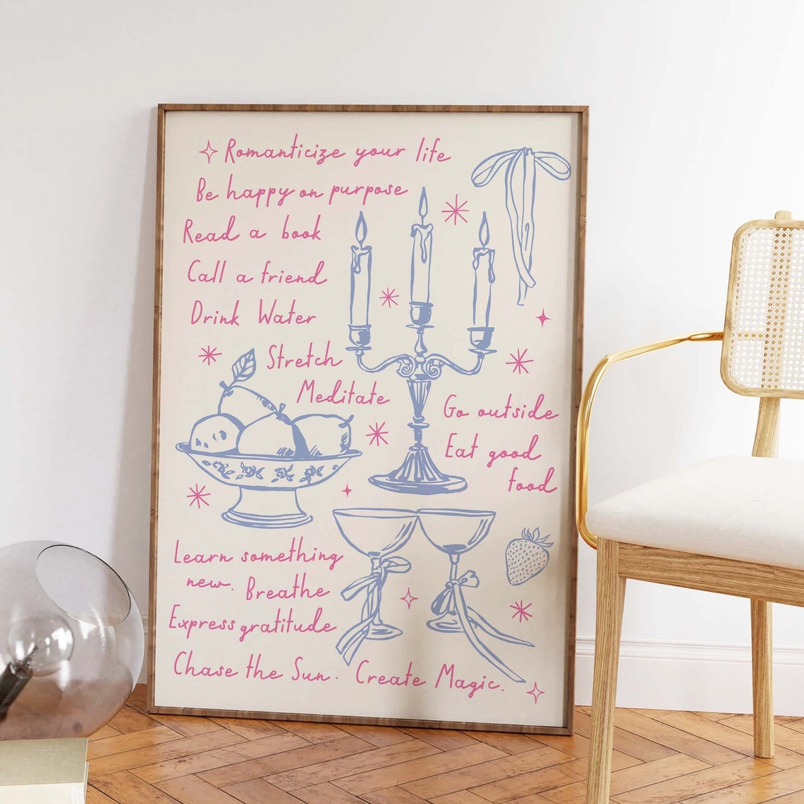 Handdrawn Quote Print Art Cute Illustrations Art Trendy Affirmation Wall Art Positivity Art - Image 2
