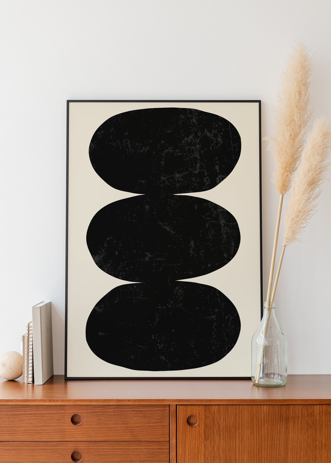 Abstract Black Wall Print Art Neutral Mcm Art Minimal Abstract Shapes Art Cute Trendy Wall Art - Image 4
