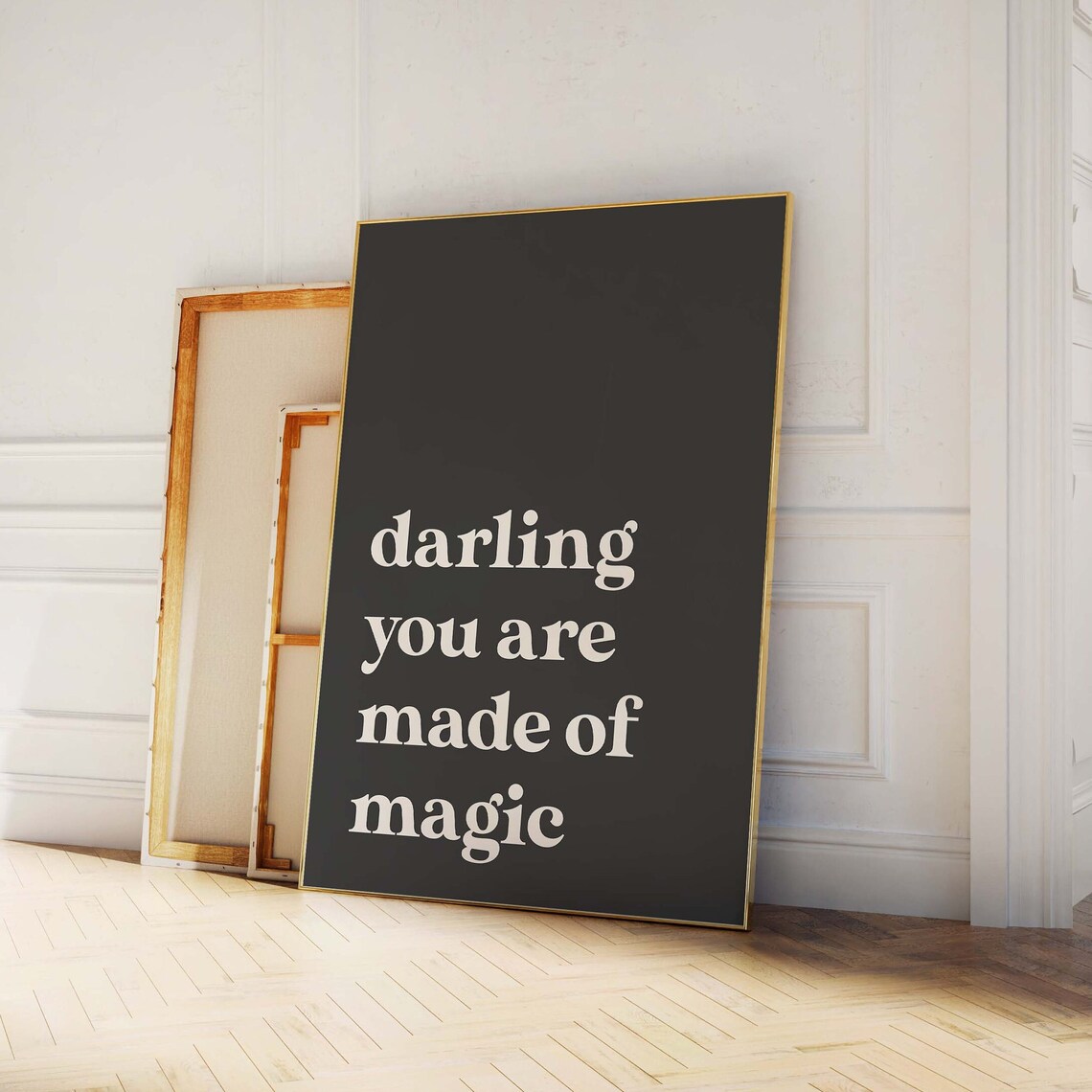 Darling You Are Made Of Magic Black Quote Typography Wall Poster - Image 4