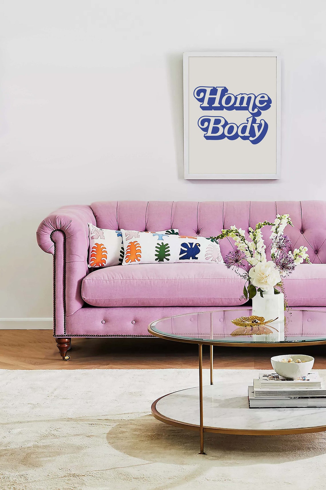 Home Body Blue Retro Script Cute Trendy Typography Decor Poster - Image 3