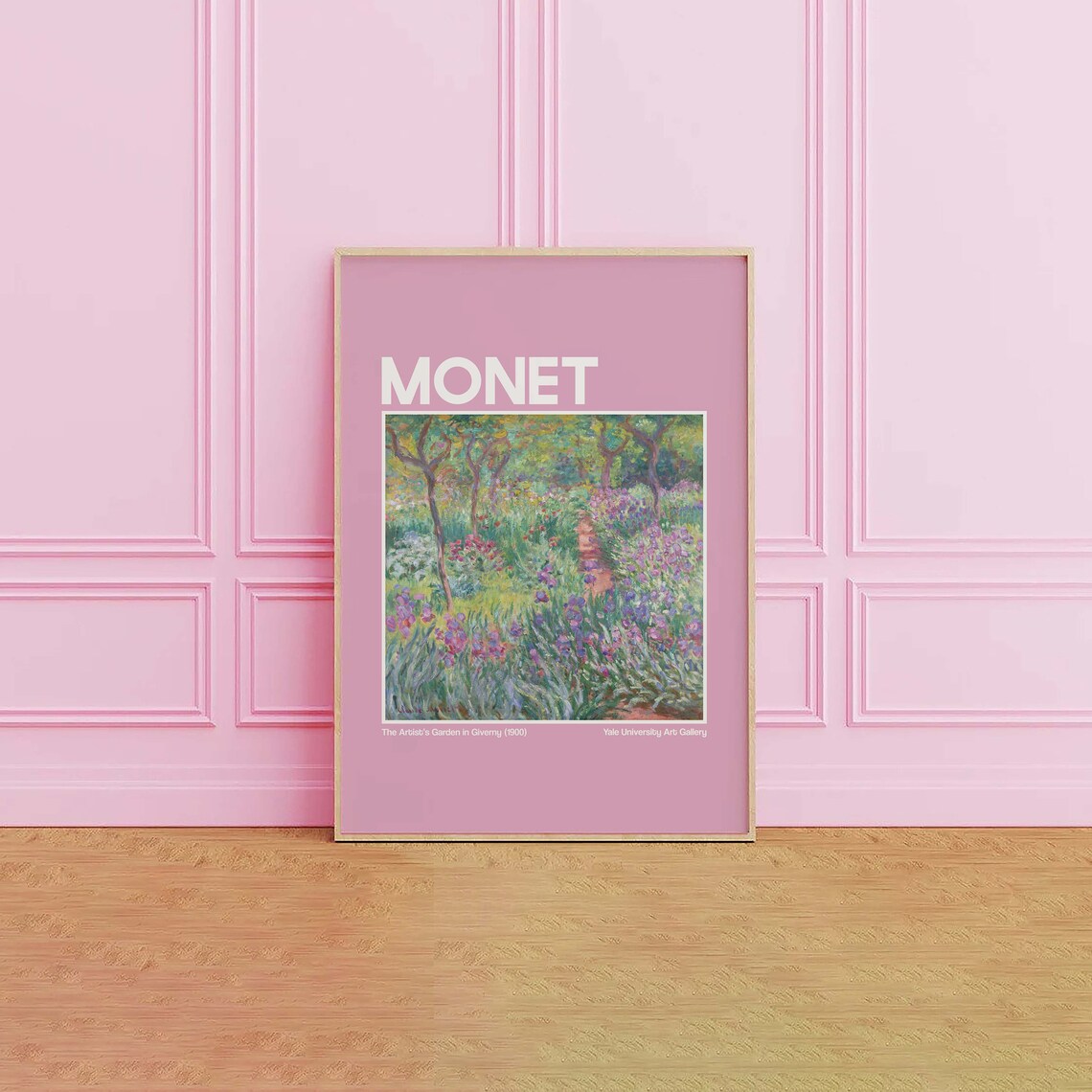 Monet Artists Garden in Giverny Pink Exhibition Poster Yale Art - Image 2