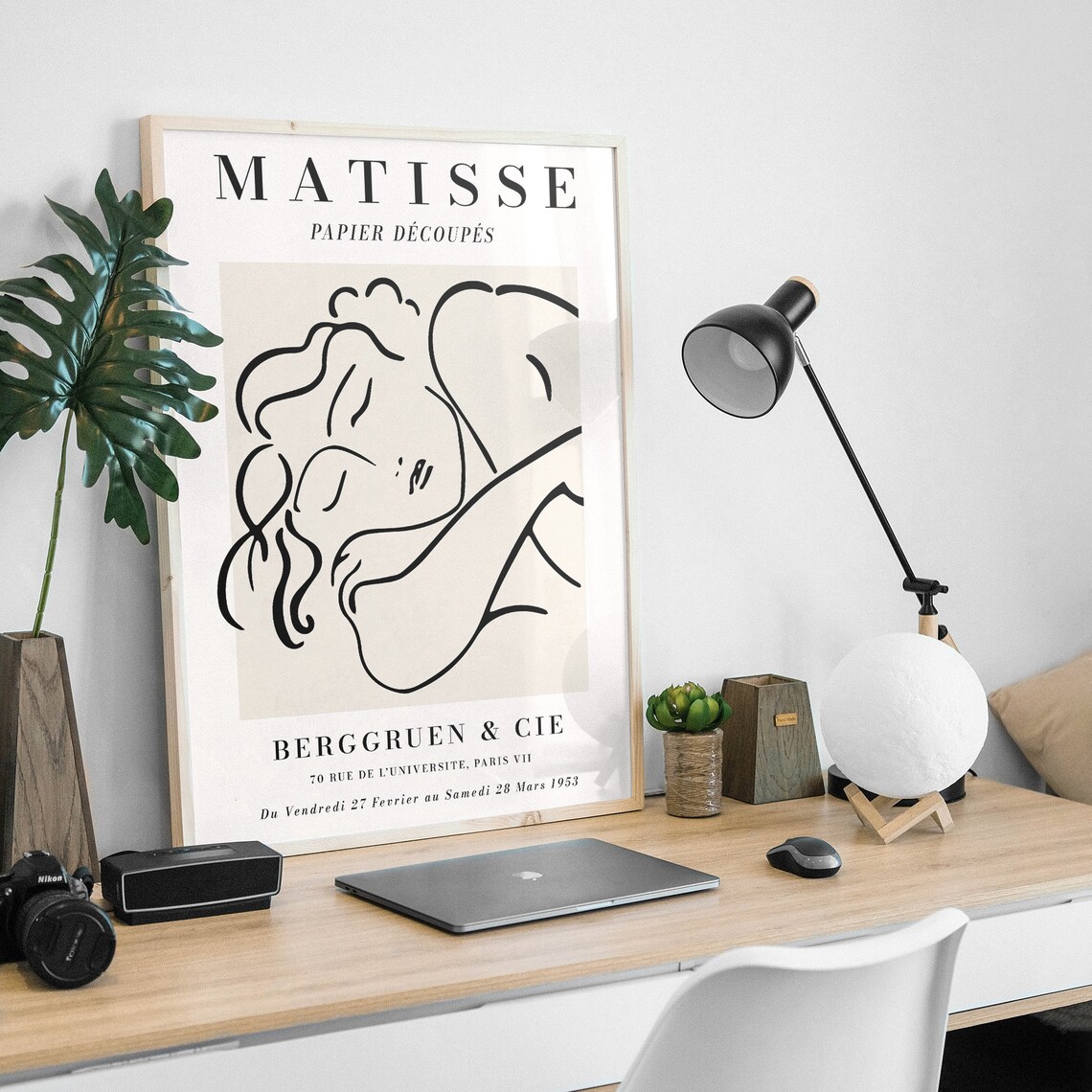 Matisse Sleeping Woman Line Art Berggruen Paris 1953 Exhibition Print - Image 3