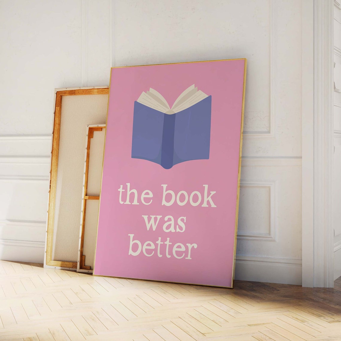 The Book Was Better Print Art Cute Library Decor Trendy Reading Poster Book Lover Wall Art Pink Wall Art - Image 3