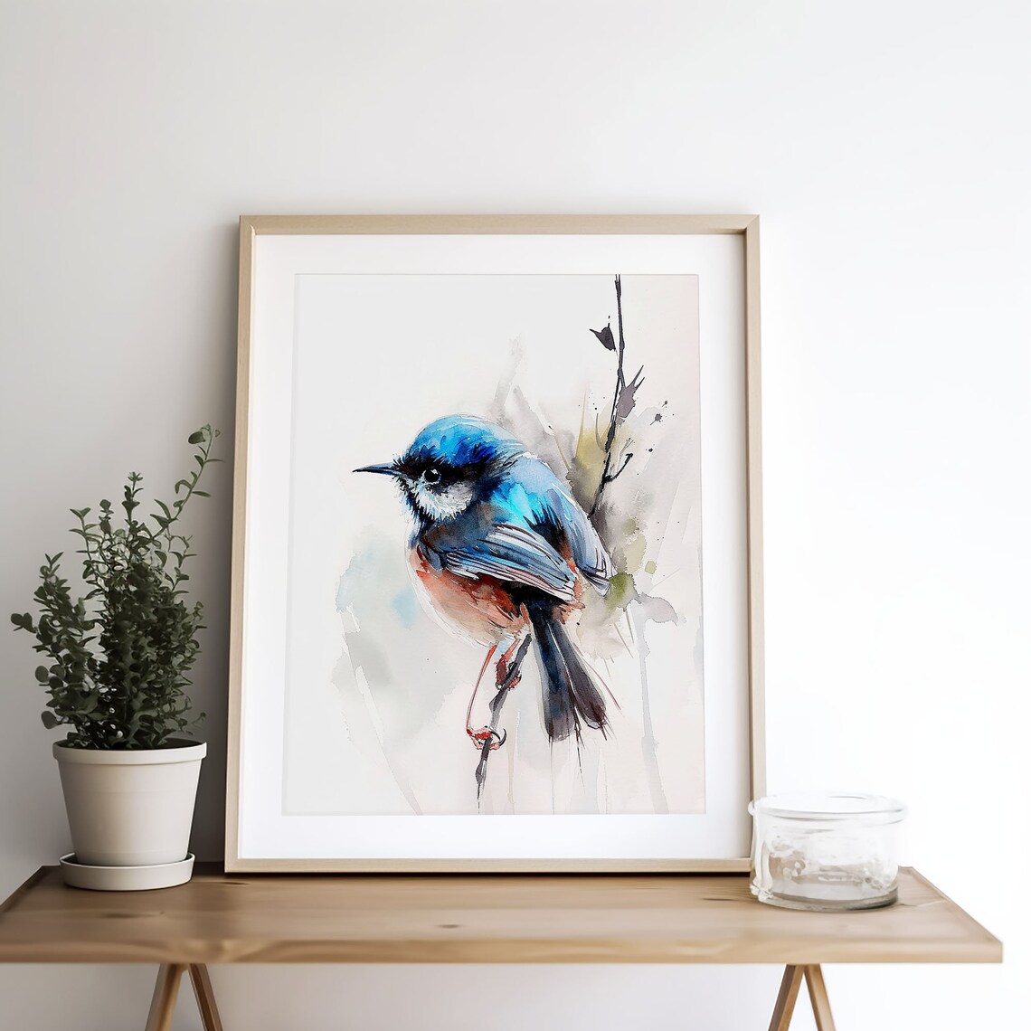 Fairy Wren Painting Watercolor Art Print - Image 5