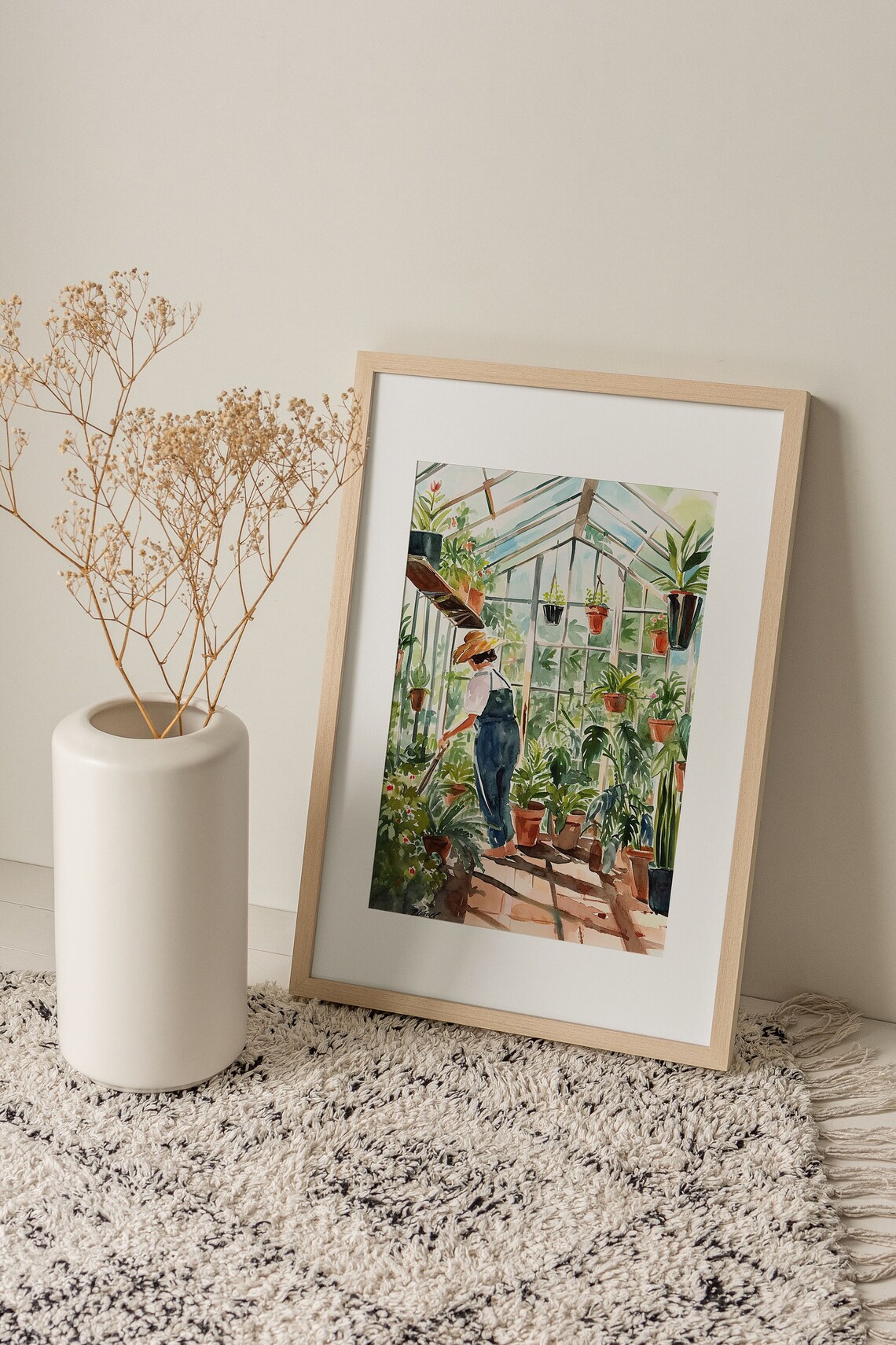 Greenhouse Garden Watercolor Art Print, Spring Decor - Image 4