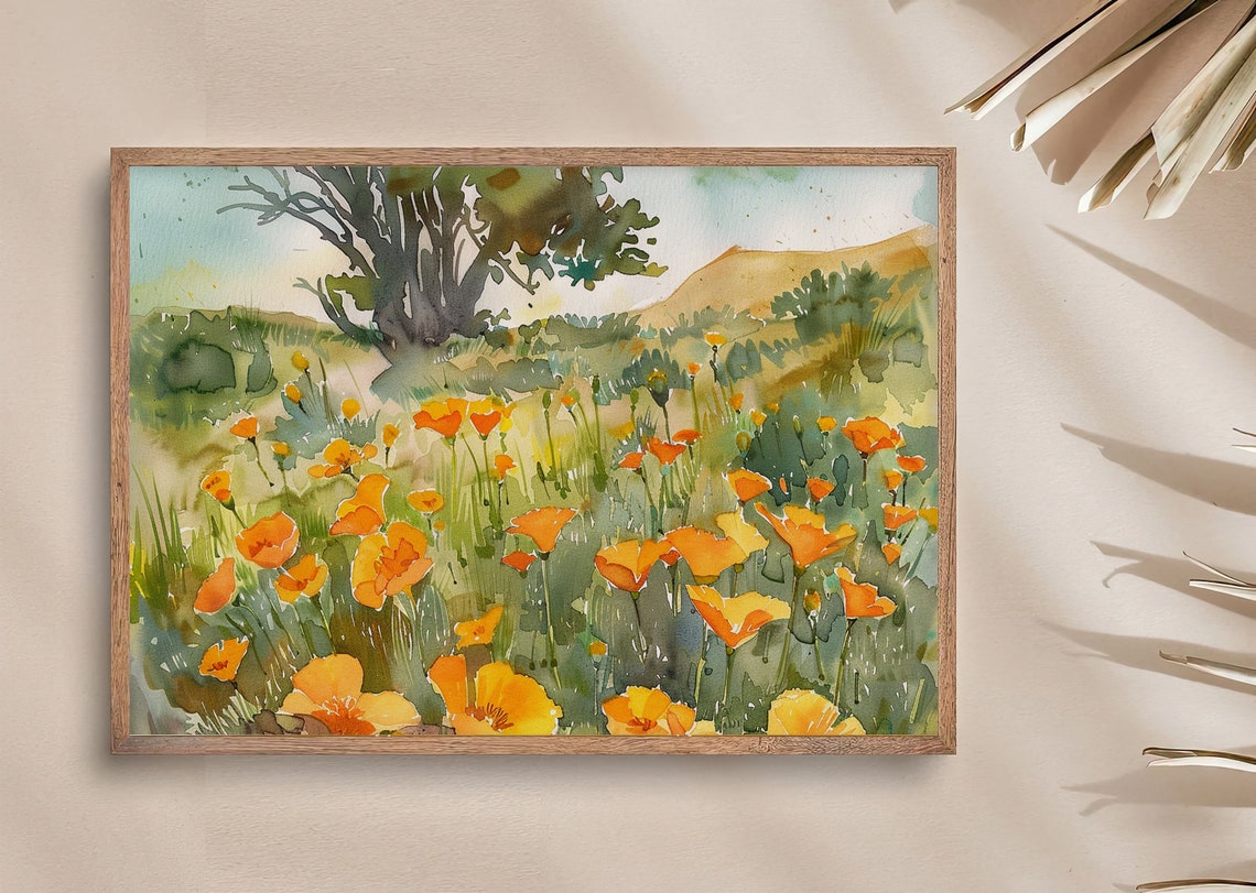 Vibrant California Poppy Field Under Golden Afternoon Light Poster - Image 4