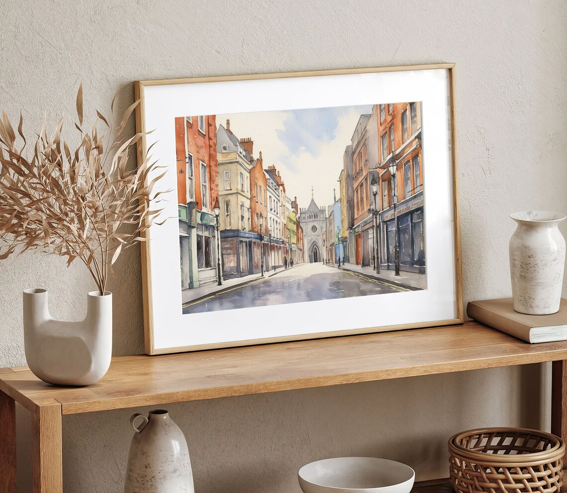 Dublin South Anne Street Watercolor Travel Poster - Image 2