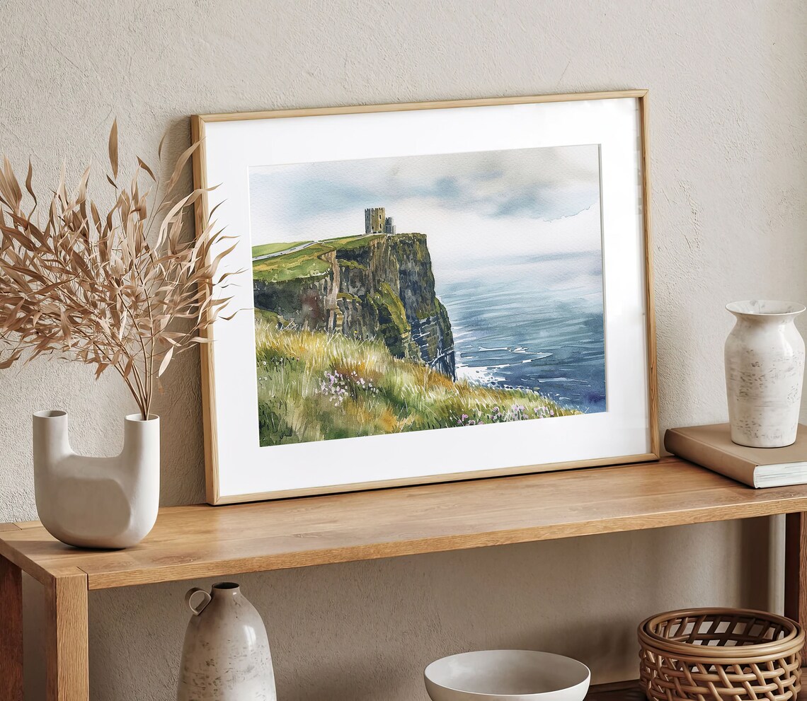 O'Brien's Tower Watercolor Print, Cliffs of Moher - Image 3