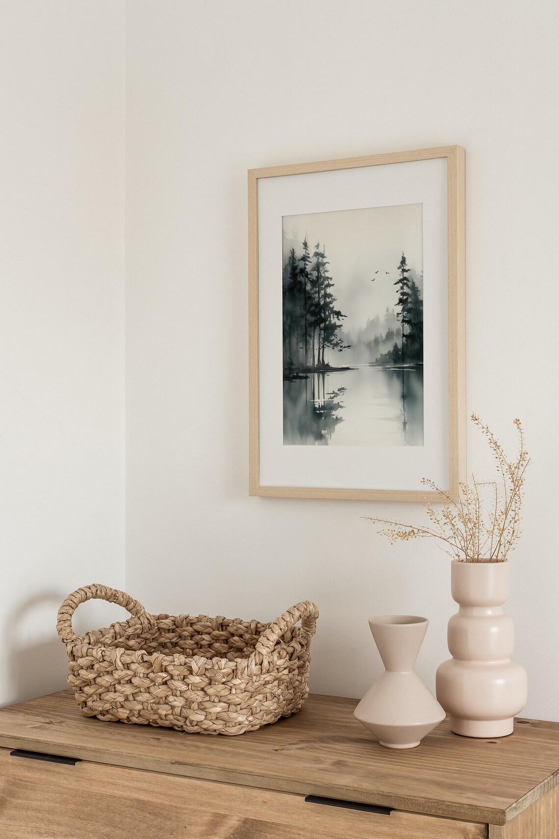 Pacific Northwest Watercolor Oregon Misty Waters Art Print - Image 4