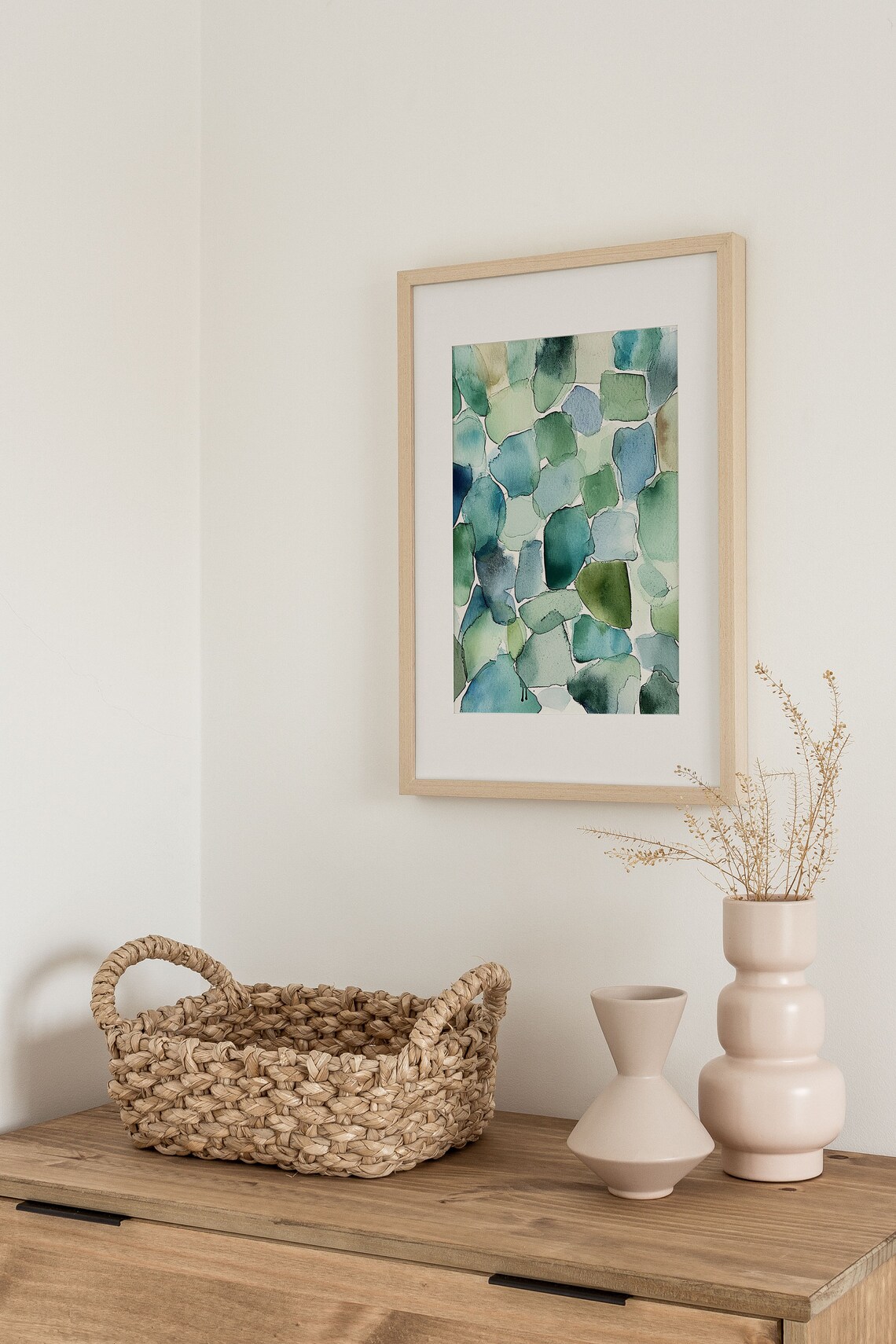Sea Glass Painting Abstract Watercolor Art Print - Image 4