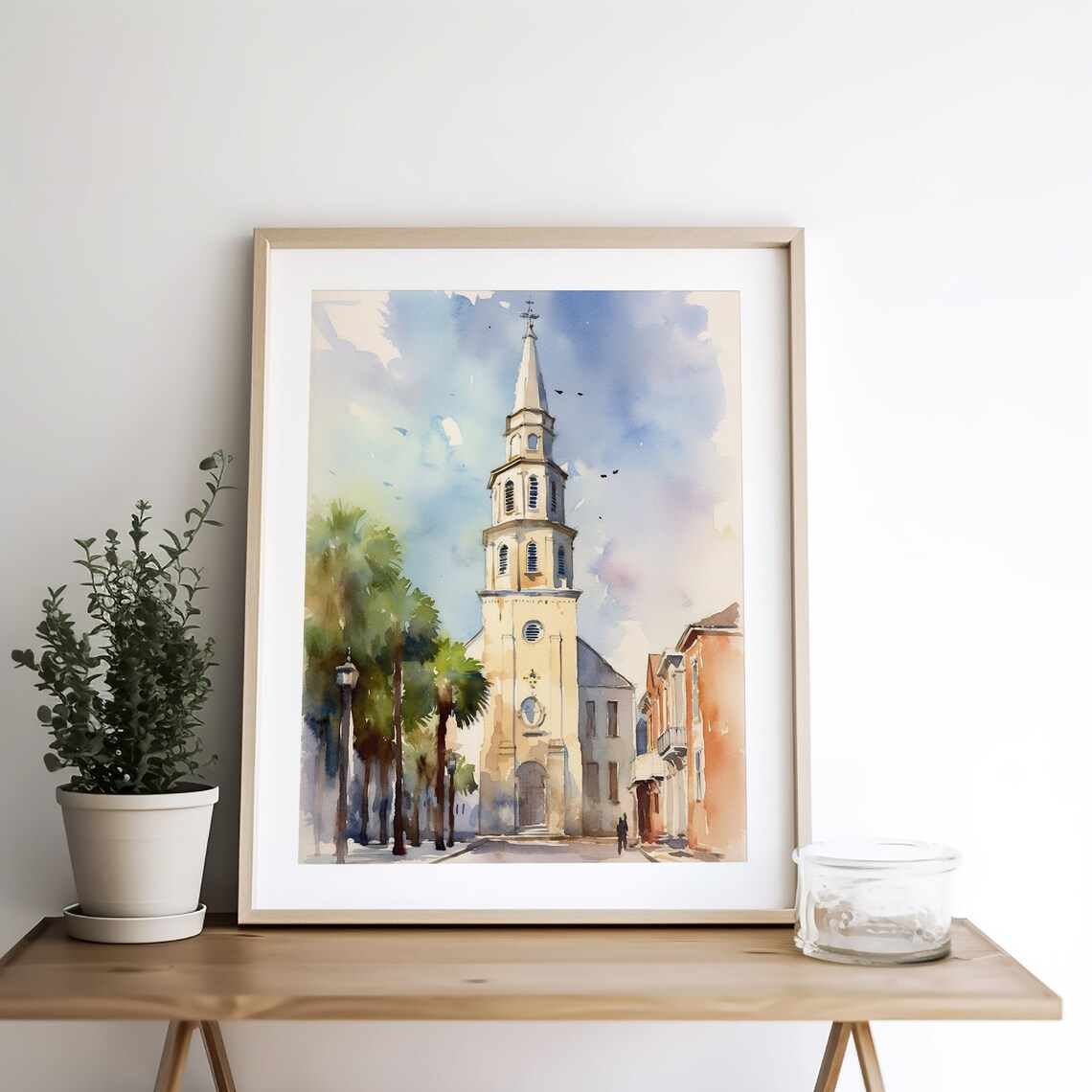 St Michaels Church Watercolor Charleston Art Print - Image 4