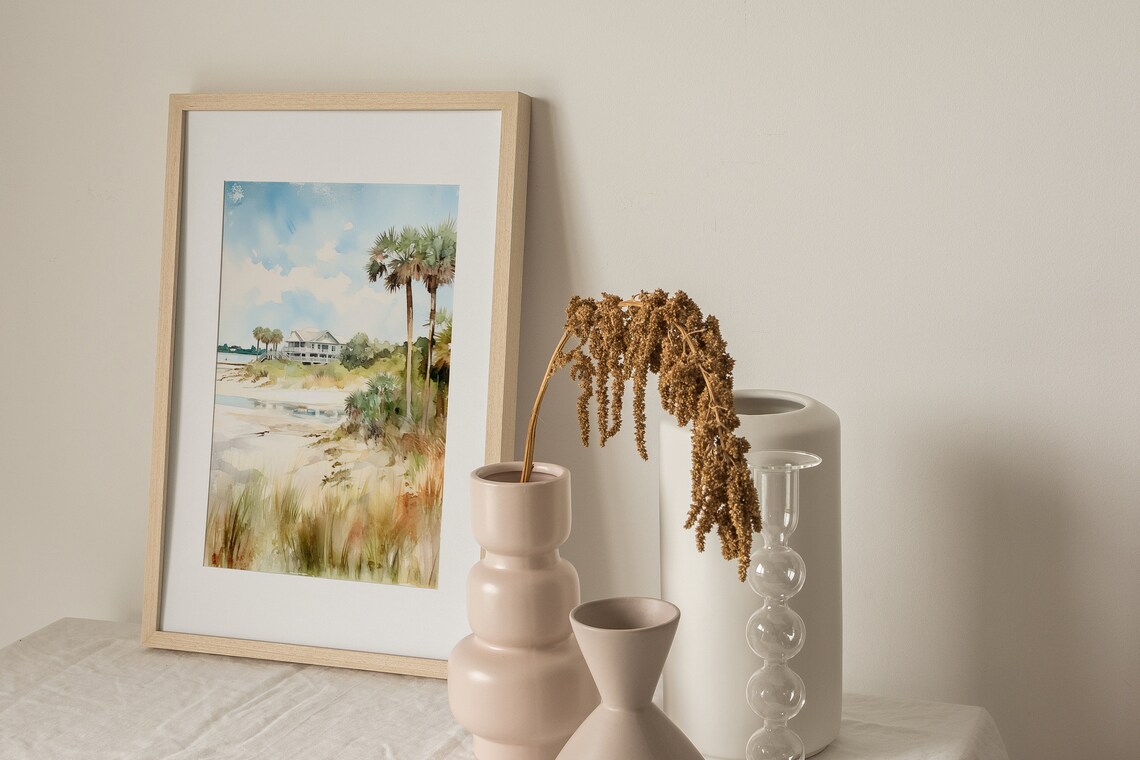 Isle Of Palms Watercolor Art Print, Charleston Coast - Image 3