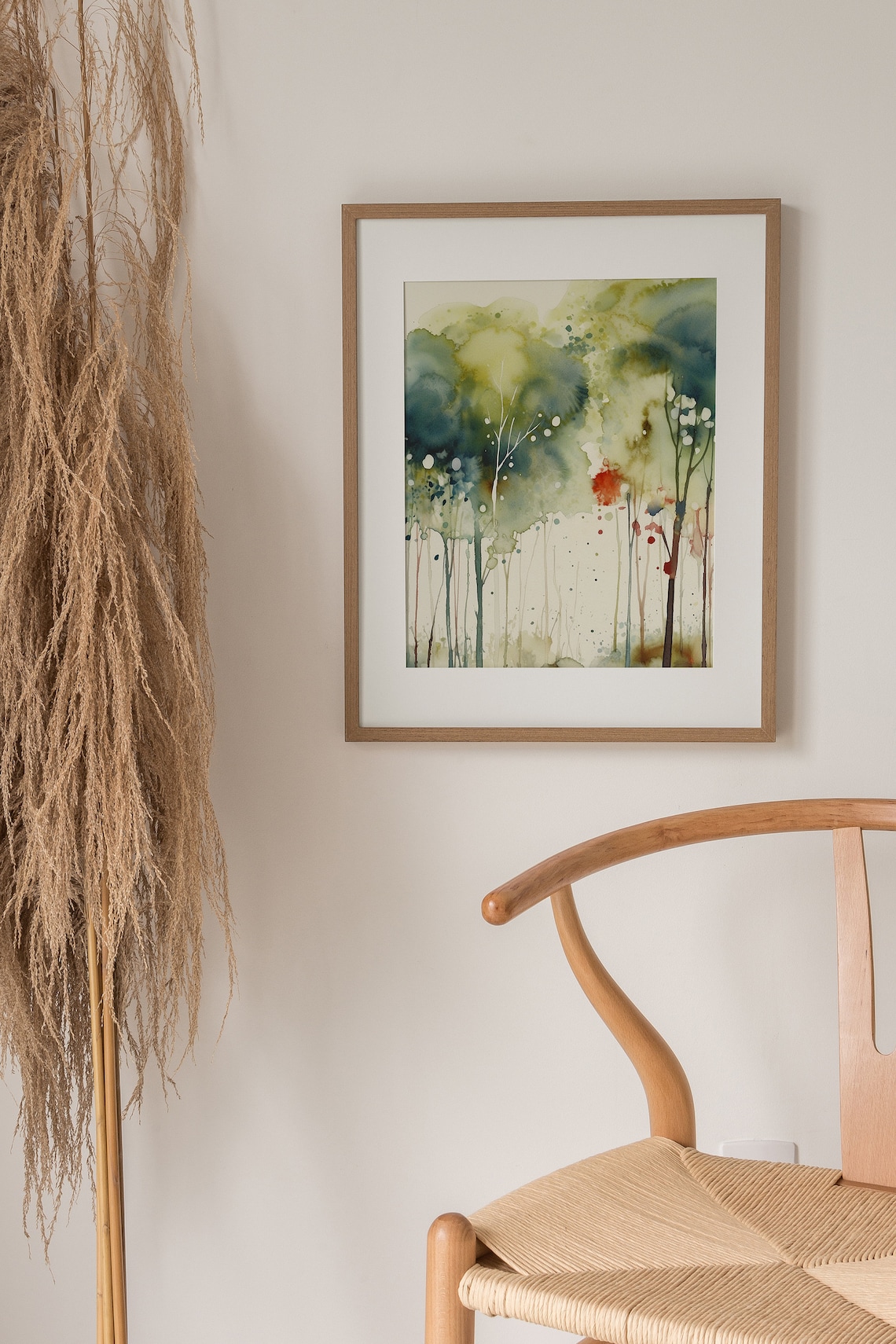 Spring Forest Watercolor Tree Landscape Art Print - Image 2