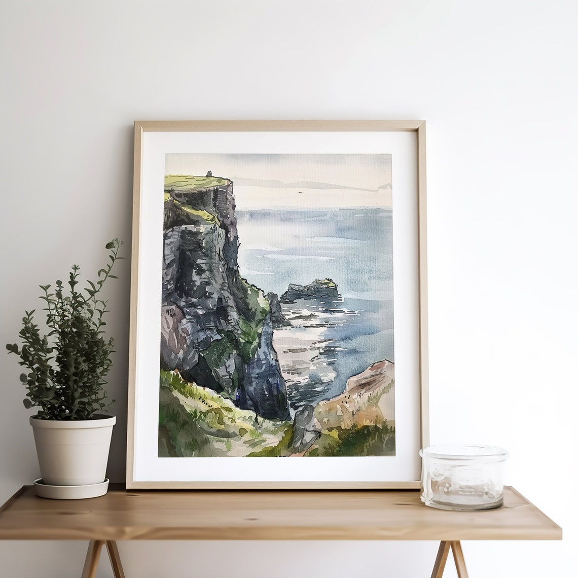 Cliffs of Moher Ireland Sea Cliffs Watercolor Coastal Poster - Image 5