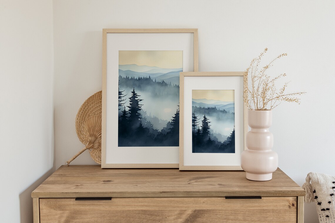 Blue Ridge Mountains Watercolor Art Print - Image 4