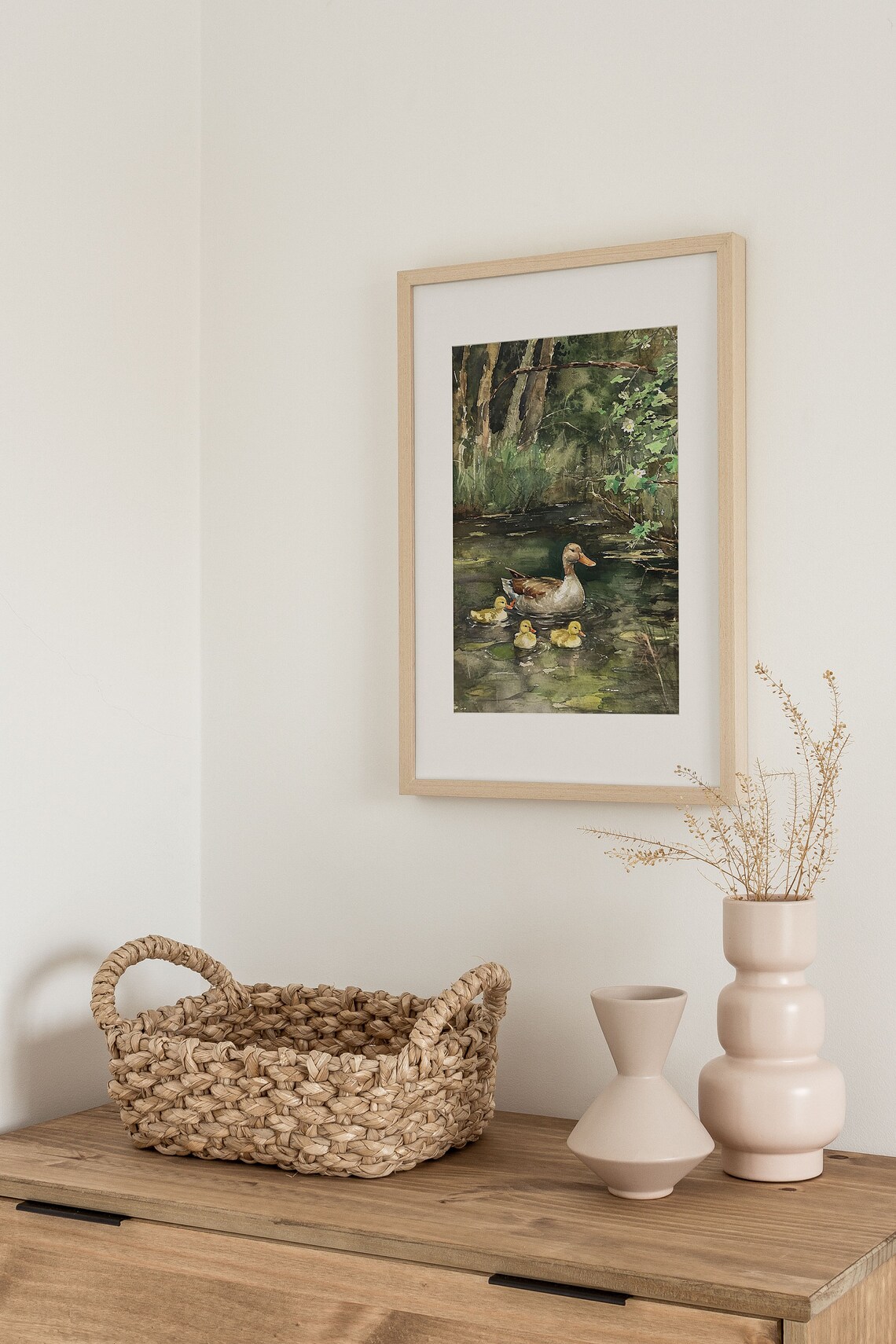 Duck Painting Pond Watercolor Art Print, Forest Lake - Image 4