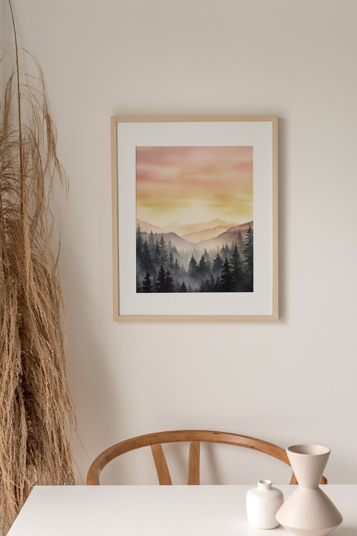 Smoky Mountains Watercolor Mountain Valley Art Print - Image 3