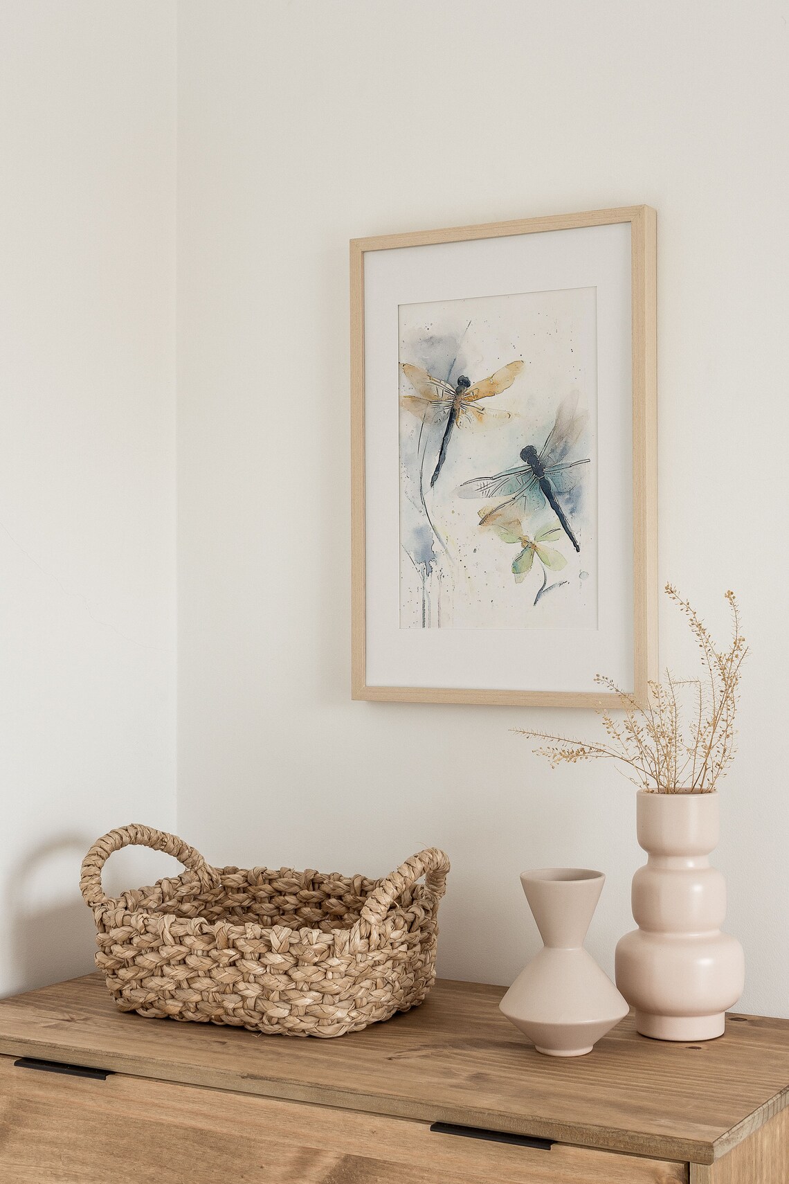 Dragonfly Abstract Watercolor Art Print, Wildflowers - Image 4