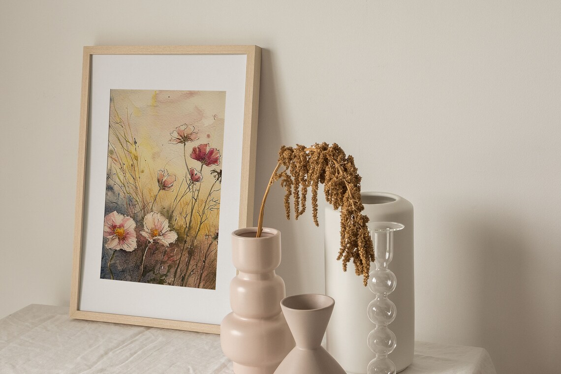 Wildflowers Floral Watercolor Art Print, Botanical Meadow - Image 4