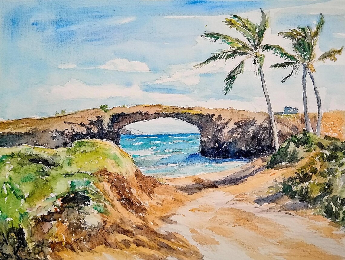 Aruba Caribbean Watercolor Beach Art Print