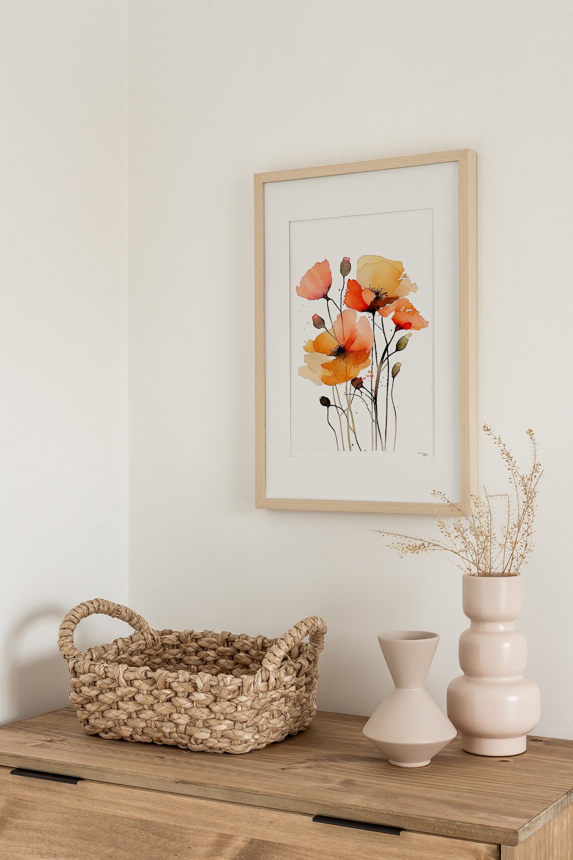 California Poppy Watercolor Art Print, Farmhouse Floral - Image 2
