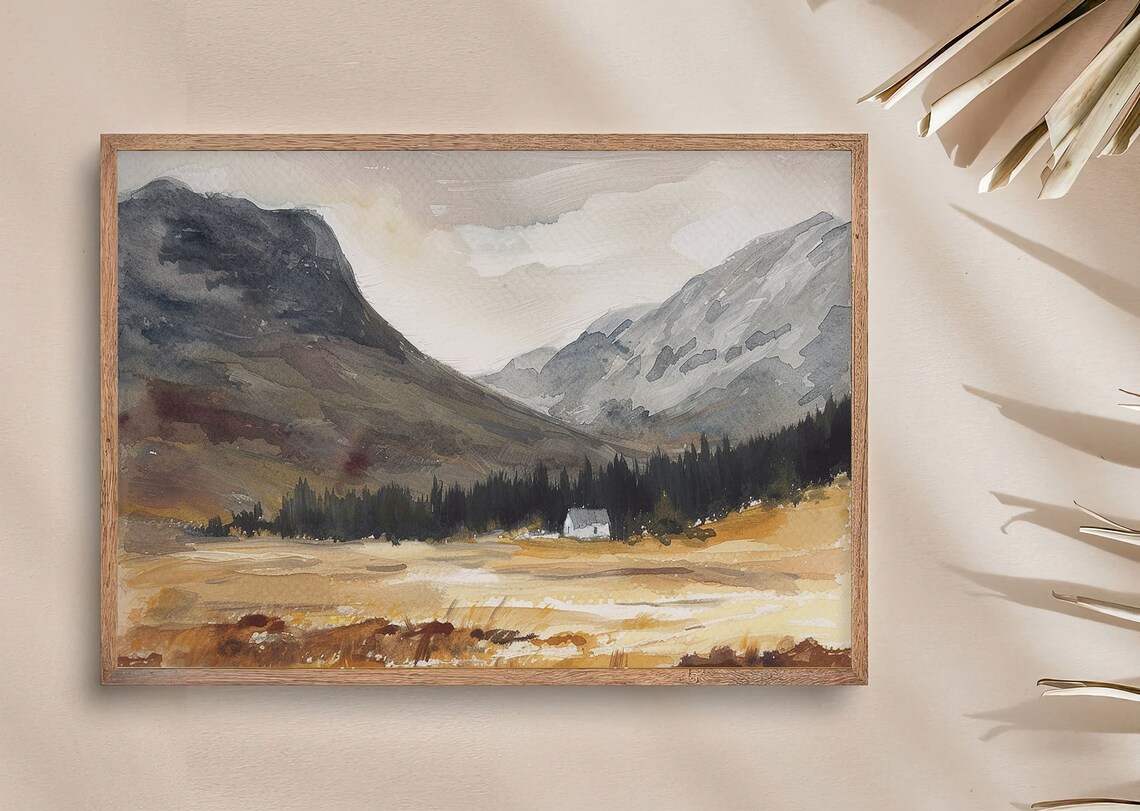 Hella Painting, Southern Iceland Mountain Landscape Art Print - Image 2