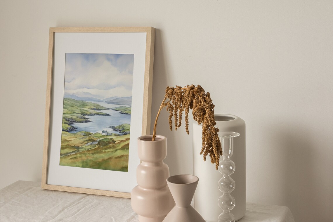 Ring Of Kerry Watercolor Art Print, Ireland Coast - Image 3