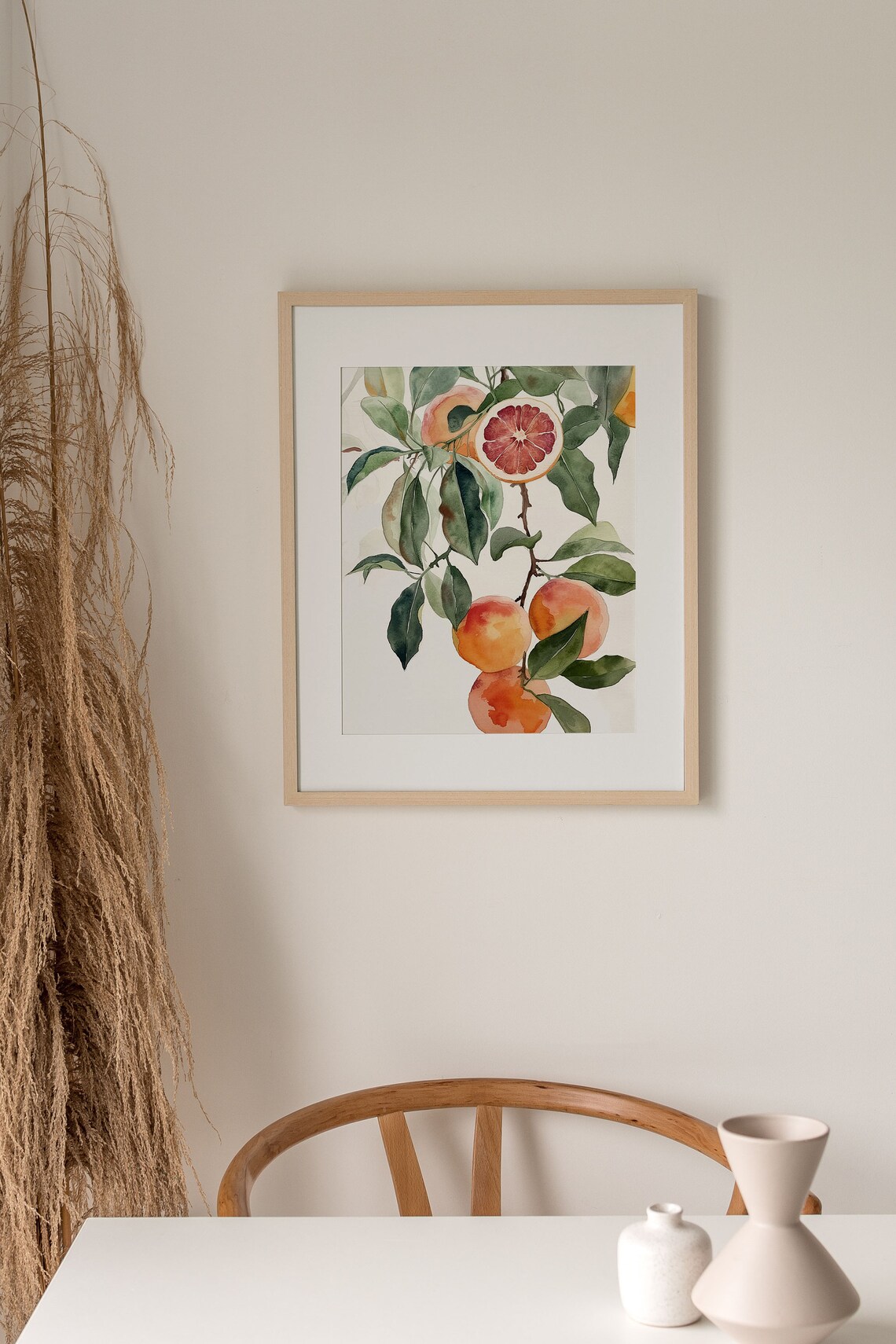 Grapefruit Tree Watercolor Painting Art Print - Image 3