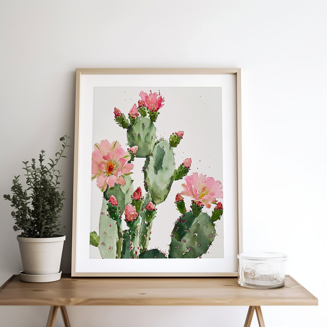 Blooming Cactus Watercolor Art Print, Botanical Decor - Image 4