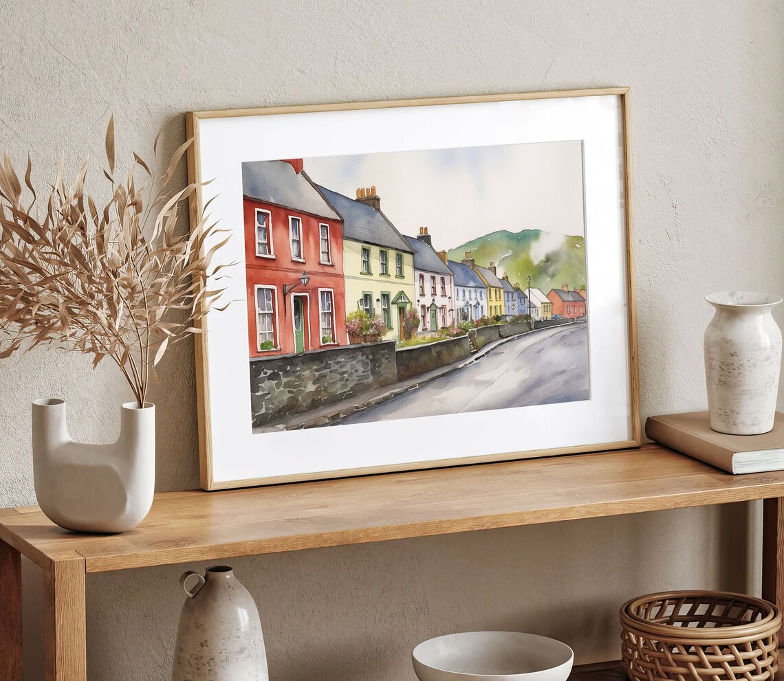 Dingle, Ireland Watercolor Cityscape Art Print - Image 2