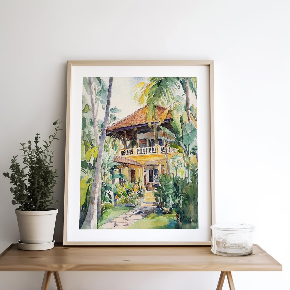Bali Island Watercolor Travel Poster, Tropical Garden - Image 4