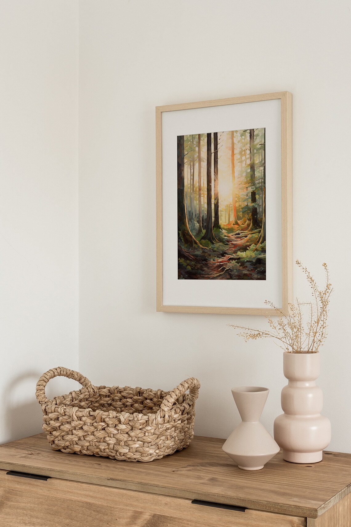 Letchworth Sunrise In Forest Watercolor Art Print - Image 2