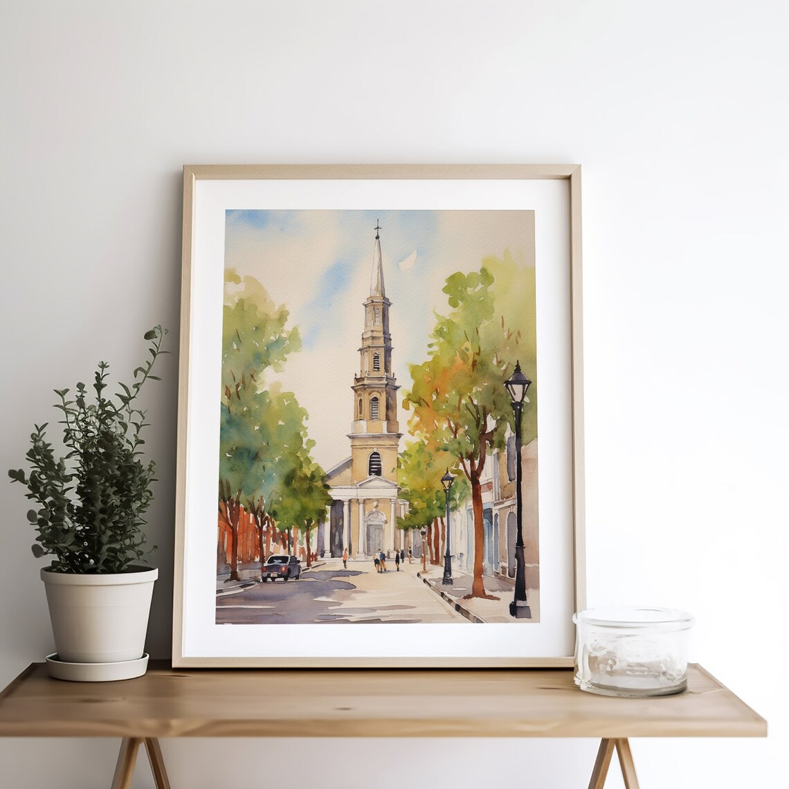 Church Street Watercolor Art Print, Charleston Cityscape - Image 4