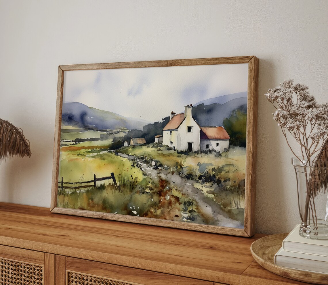 North Wales Watercolor Mountain Landscape Art Print - Image 5
