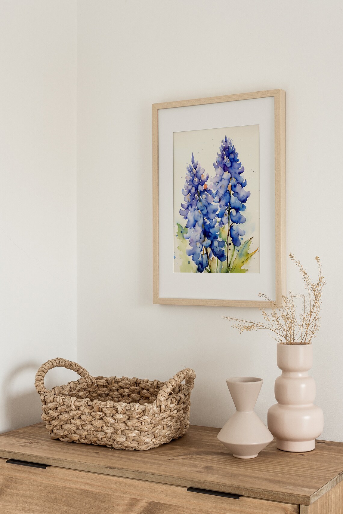 Bluebonnet Watercolor Painting, Texas Wildflowers Art Print - Image 2