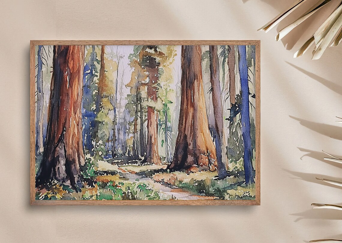 Sequoia National Park Watercolor Art Print - Image 4
