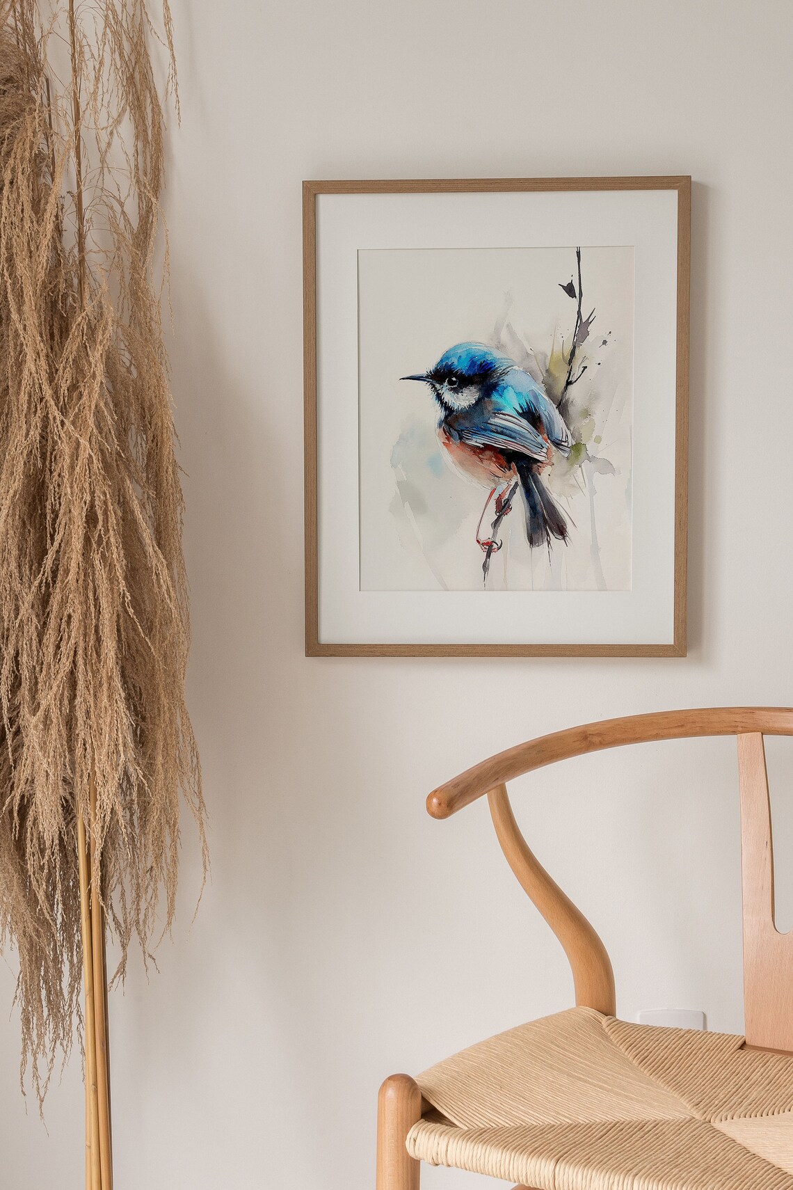 Fairy Wren Painting Watercolor Art Print - Image 3