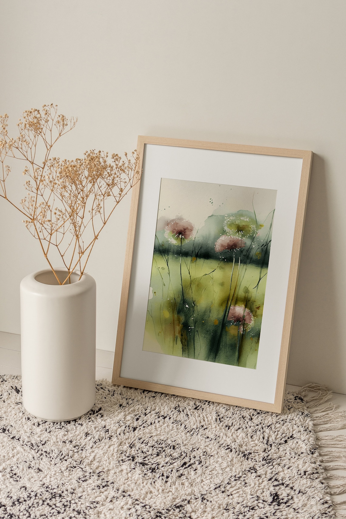 Dandelion Watercolor Meadow Art Print, Floral Wildflowers - Image 4
