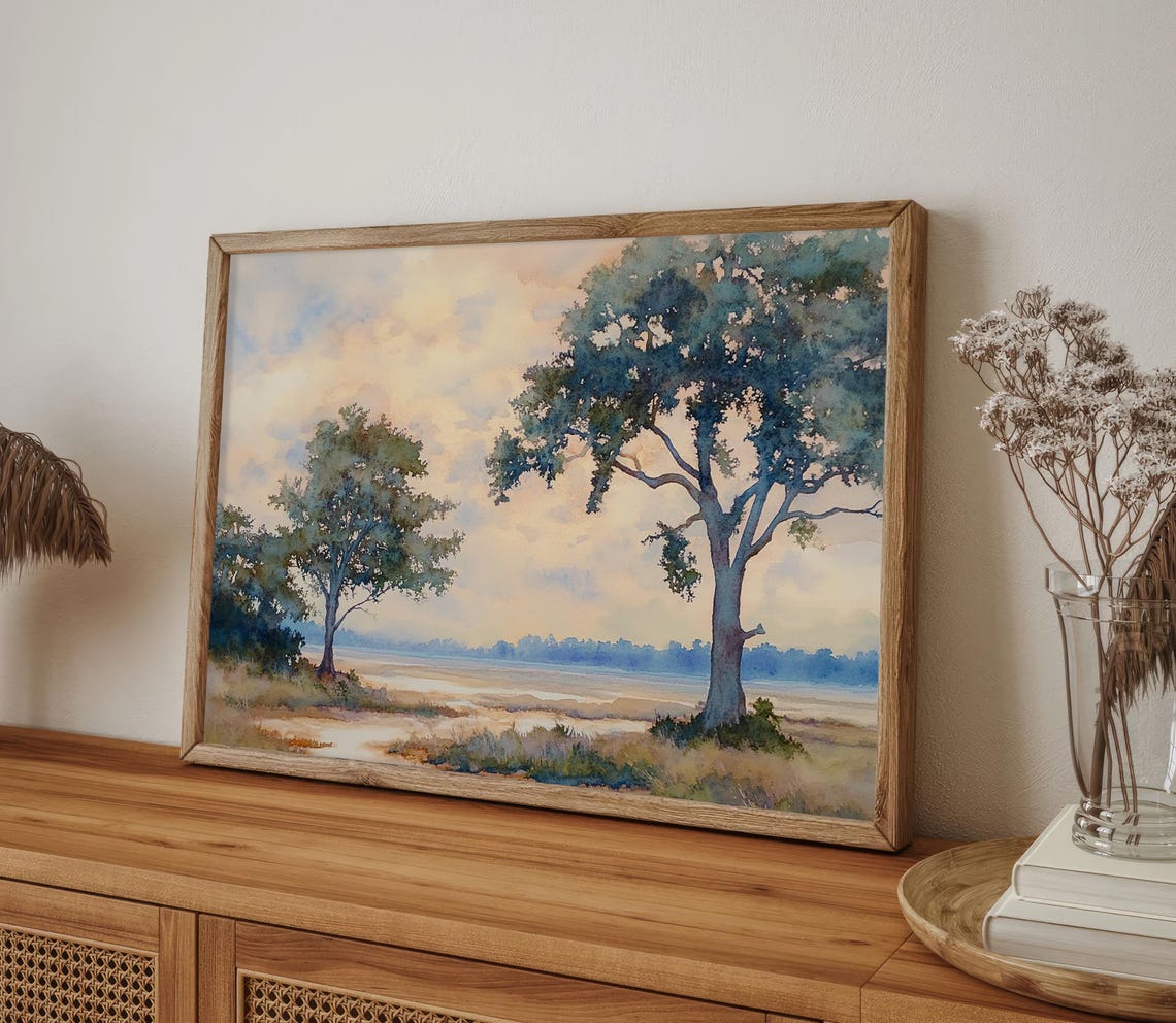 Kiawah Island Marsh Lowcountry Wetland Dawn Watercolor Poster - Image 4