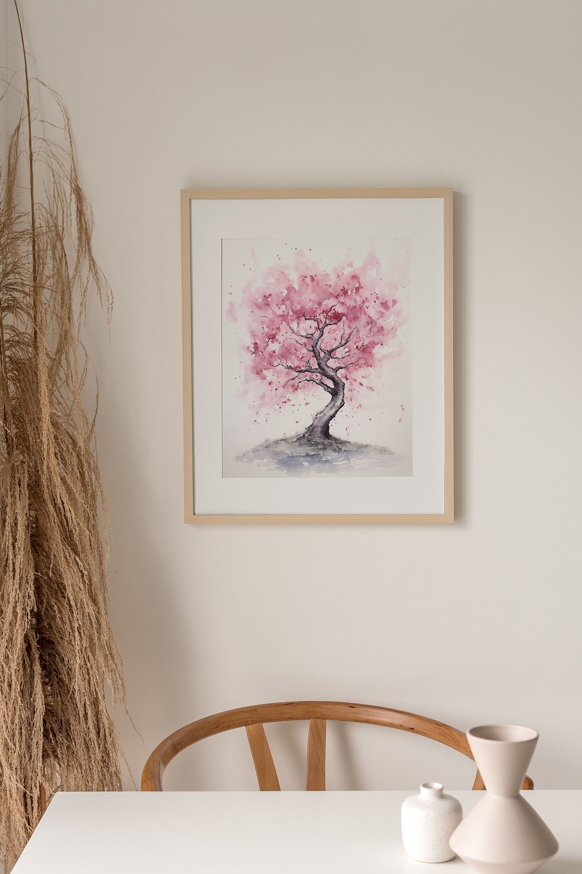 Sakura Blossom Tree Watercolor Art Print - Image 3