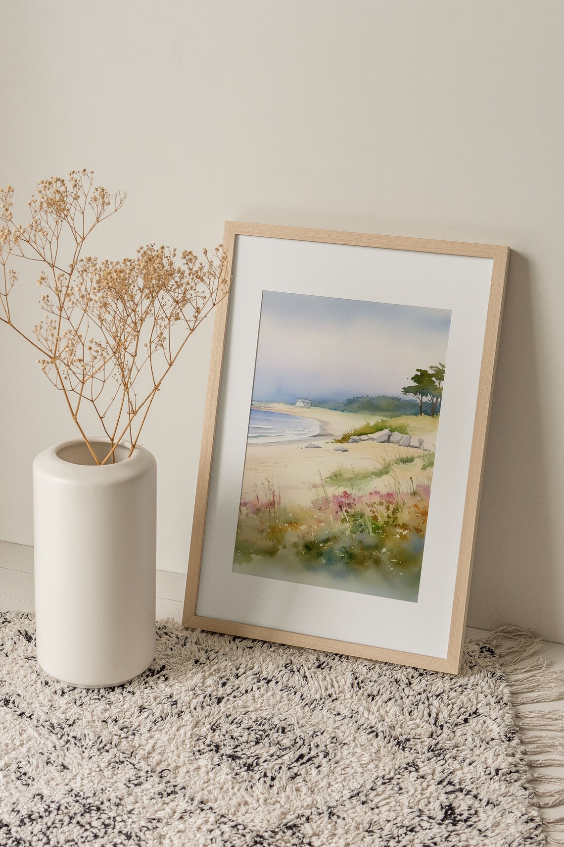 Cape Cod Coastal Watercolor Art Print, Beach Scene - Image 2