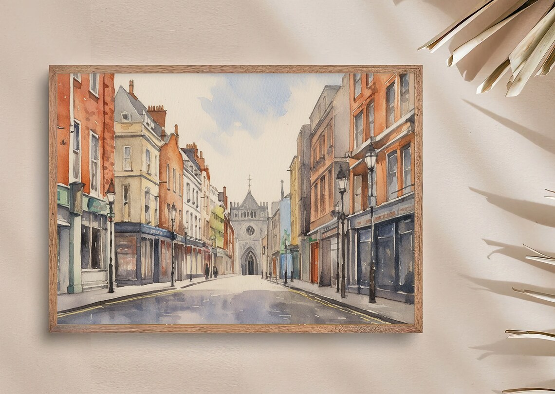 Dublin South Anne Street Watercolor Travel Poster - Image 3